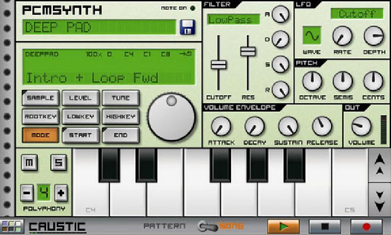 A screenshot of Caustic2 App for Android