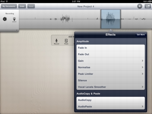 A screenshot of Hokusai Audio Editor App for iOS