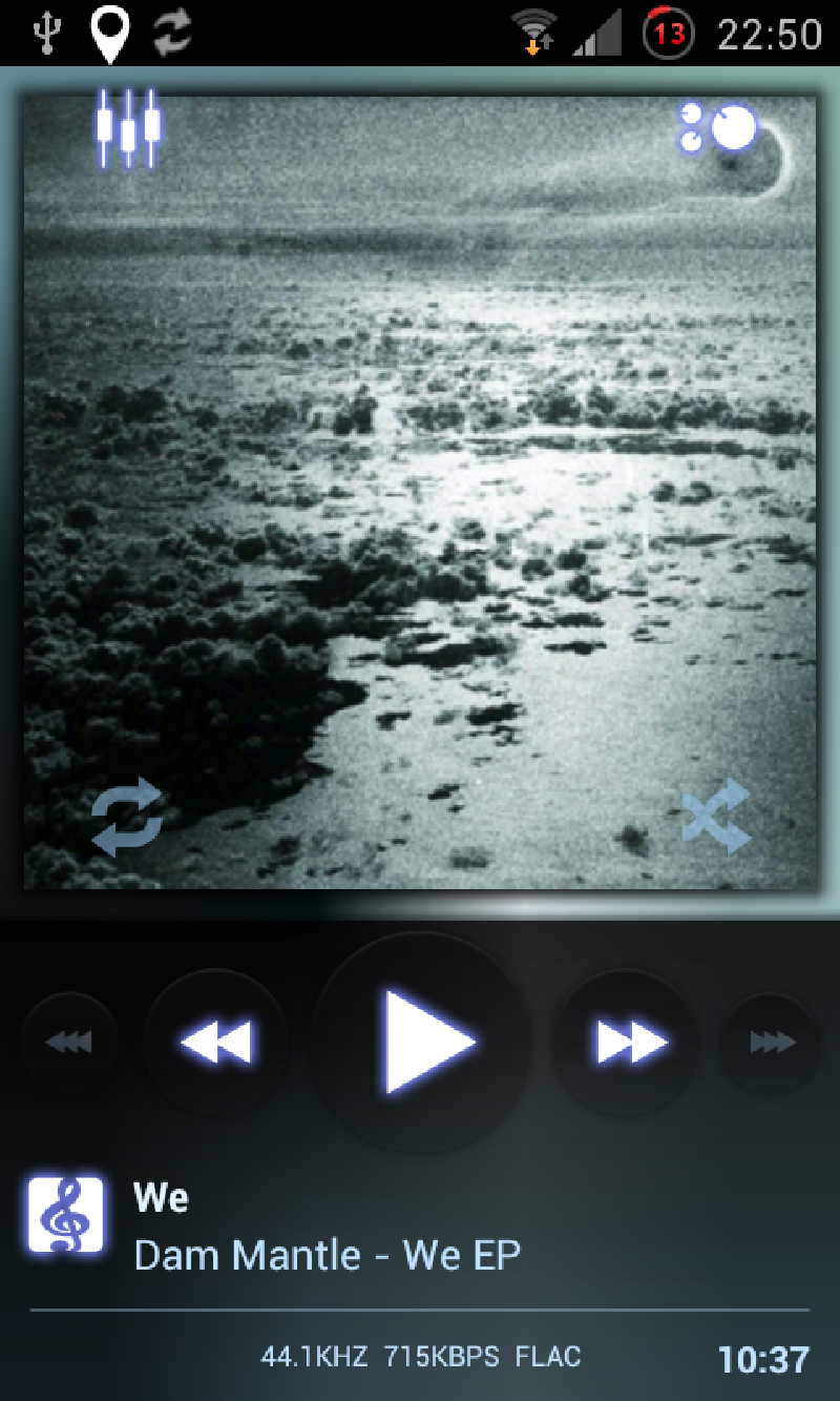 A screenshot of PowerAmp App for Android
