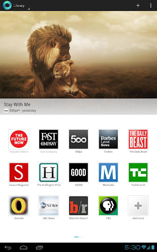 Google Currents app Library view