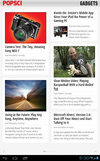 Google Currents app Browse view