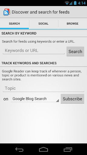 Adding a feed to the Google Reader Android app