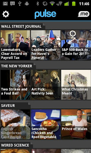 The main page of the Pulse News app