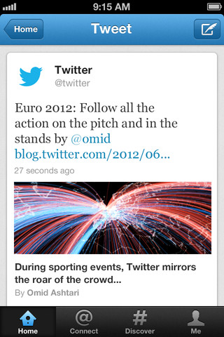 a Tweet in the Twitter iOS app