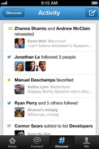 The Discovery tab in teh Twitter iOS app