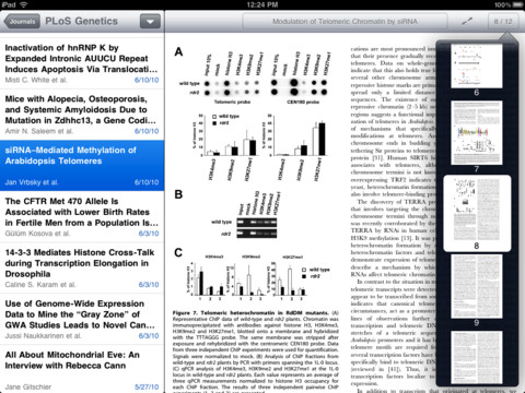 Browsing with the PLoS Reader app