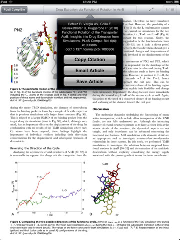 Sharing a Paper using the PLoS Reader app