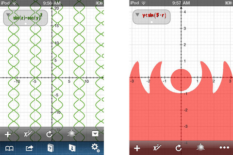 The Quick Graph app in 2D