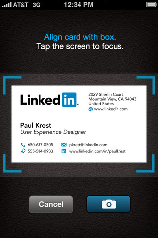 CardMunch business card scan
