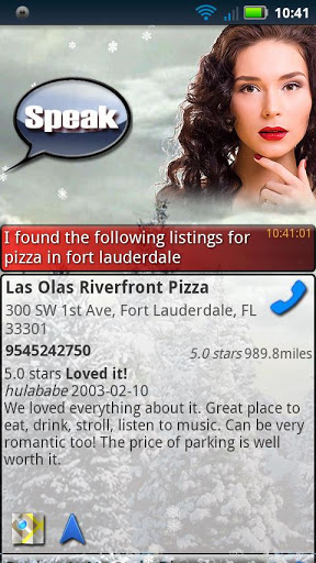 EVA assistant ordering food
