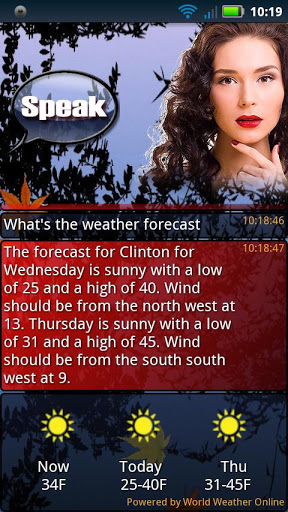 EVA assistant weather query