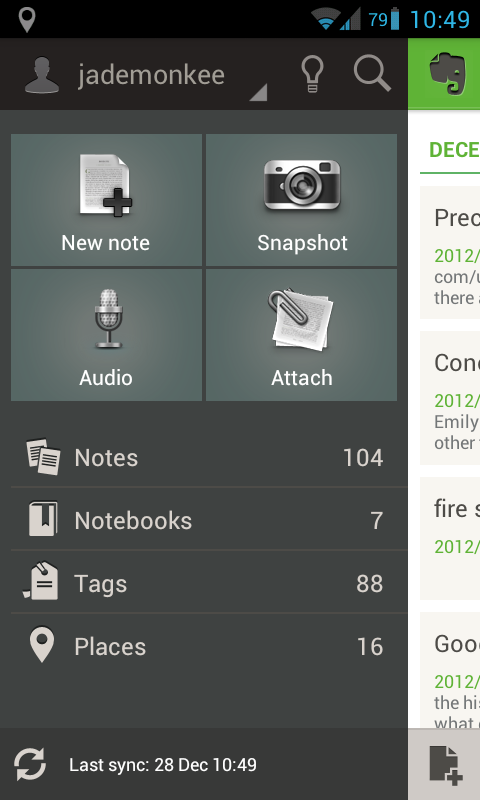 Evernote task list