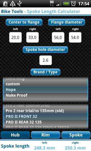 BikeTools spoke length calculator
