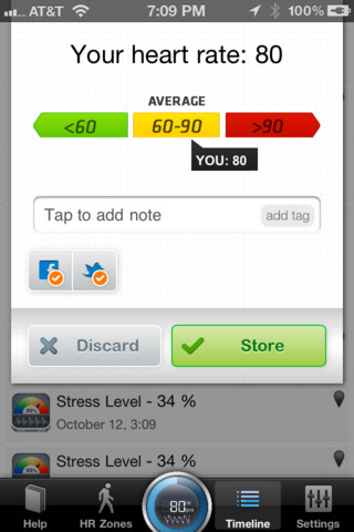 Instant Heart Rate results