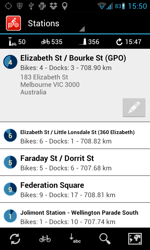 Spotcycle station list