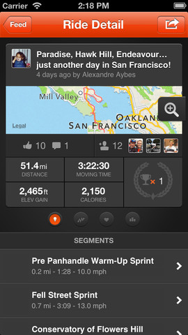 Strava ride detail