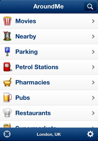 AroundMe category selector