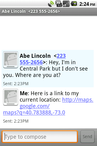 GPS Share SMS output