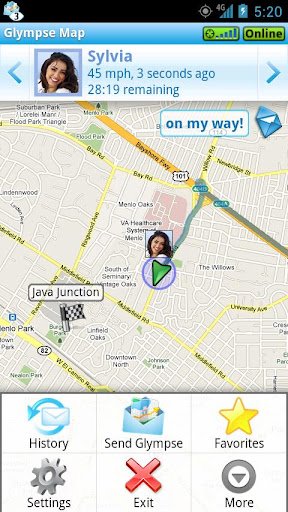 Glympse location sharing