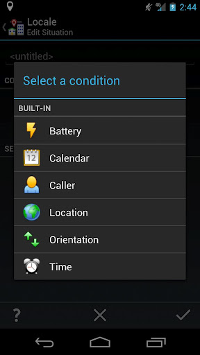 Locale conditions setup