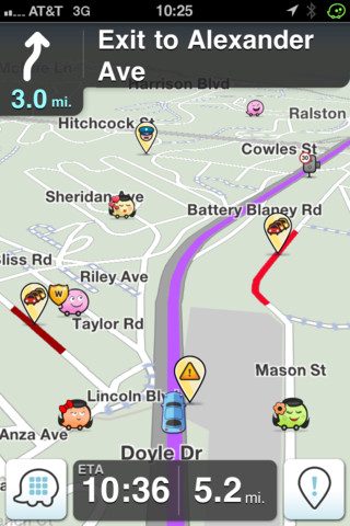 Waze navigation view
