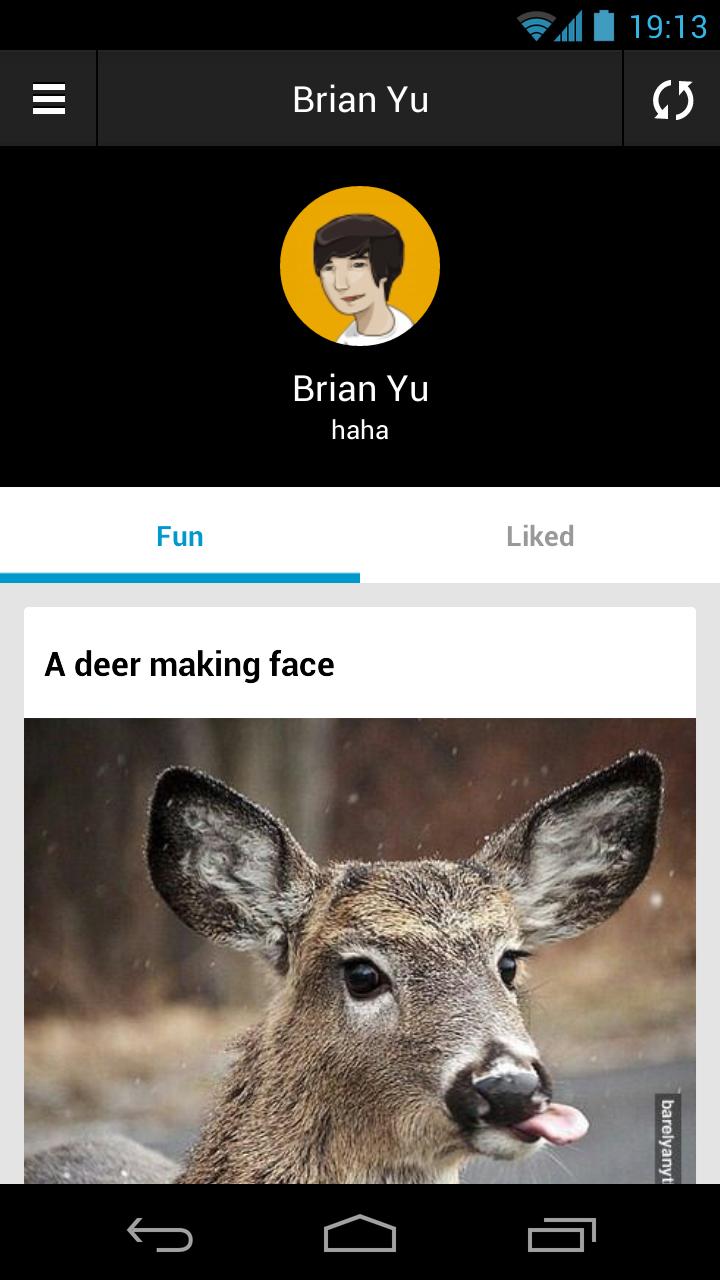 9GAG profile screen