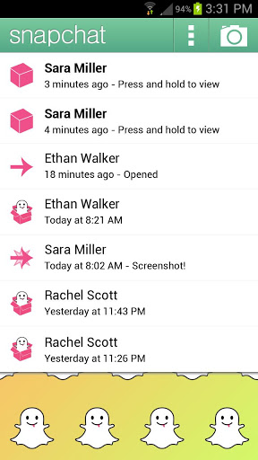 Snapchat chat list