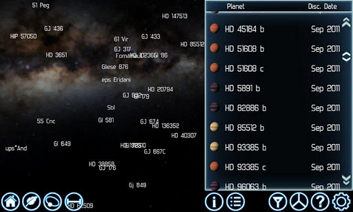 Exoplanet Explorer star system view