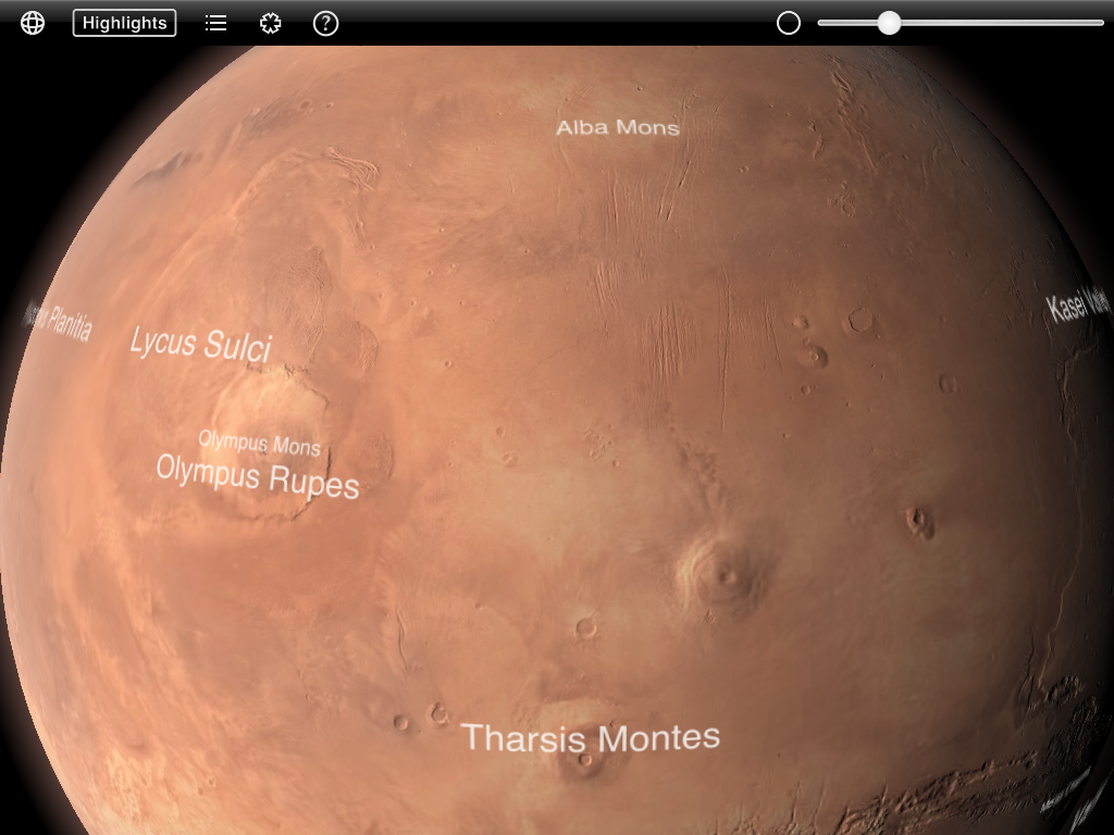 Mars Globe 3D planet view