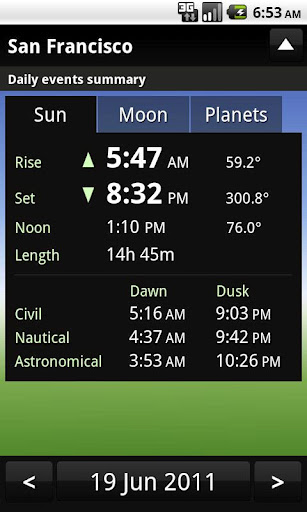 Sundroid Pro sun path