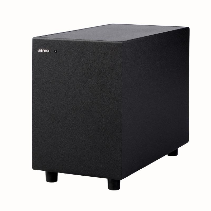 The Jamo SUB200 compact subwoofer, a small sub suitable only for smaller speakers
