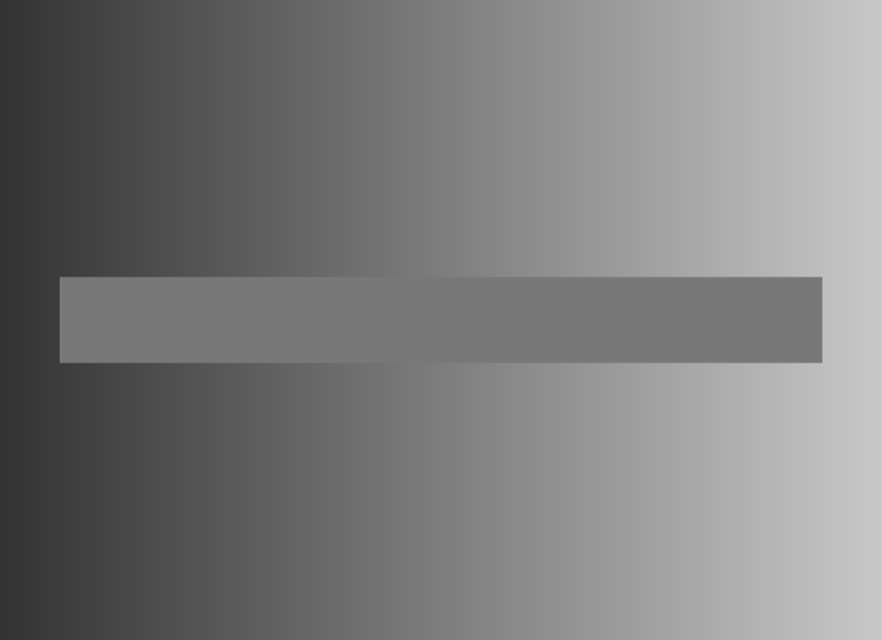 The simultaneous contrast illusion, showing a horizontal grey bar that appears to change shade against a graduated background