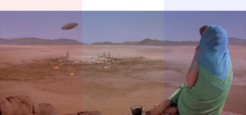 A film still shown three times with different colour temperatures — too warm on the left, correct in the middle, too cool on the right — illustrating how colour temperature affects mood