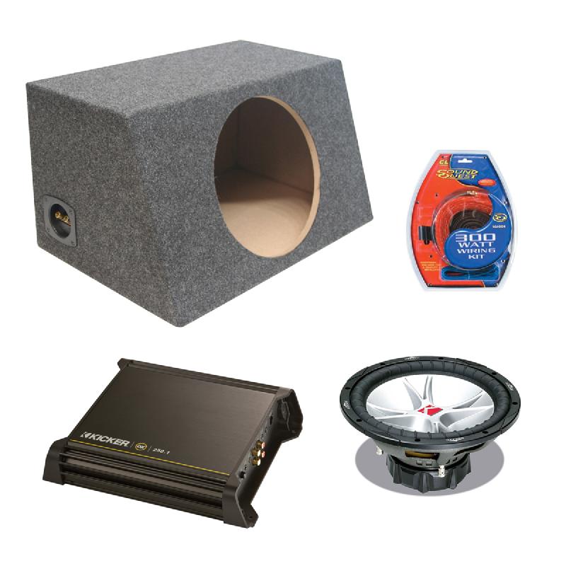 A separate subwoofer driver and empty enclosure box sold individually