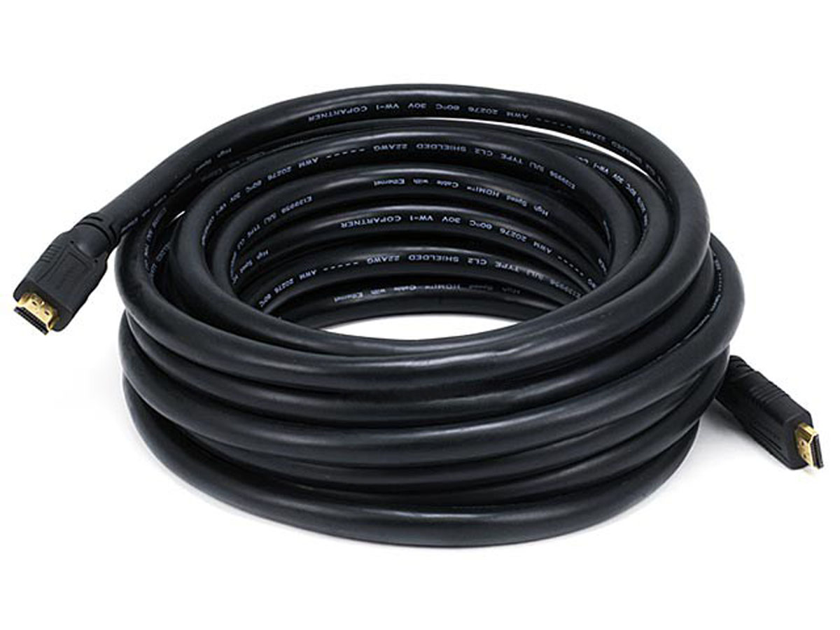 A thick HDMI cable suited to long runs