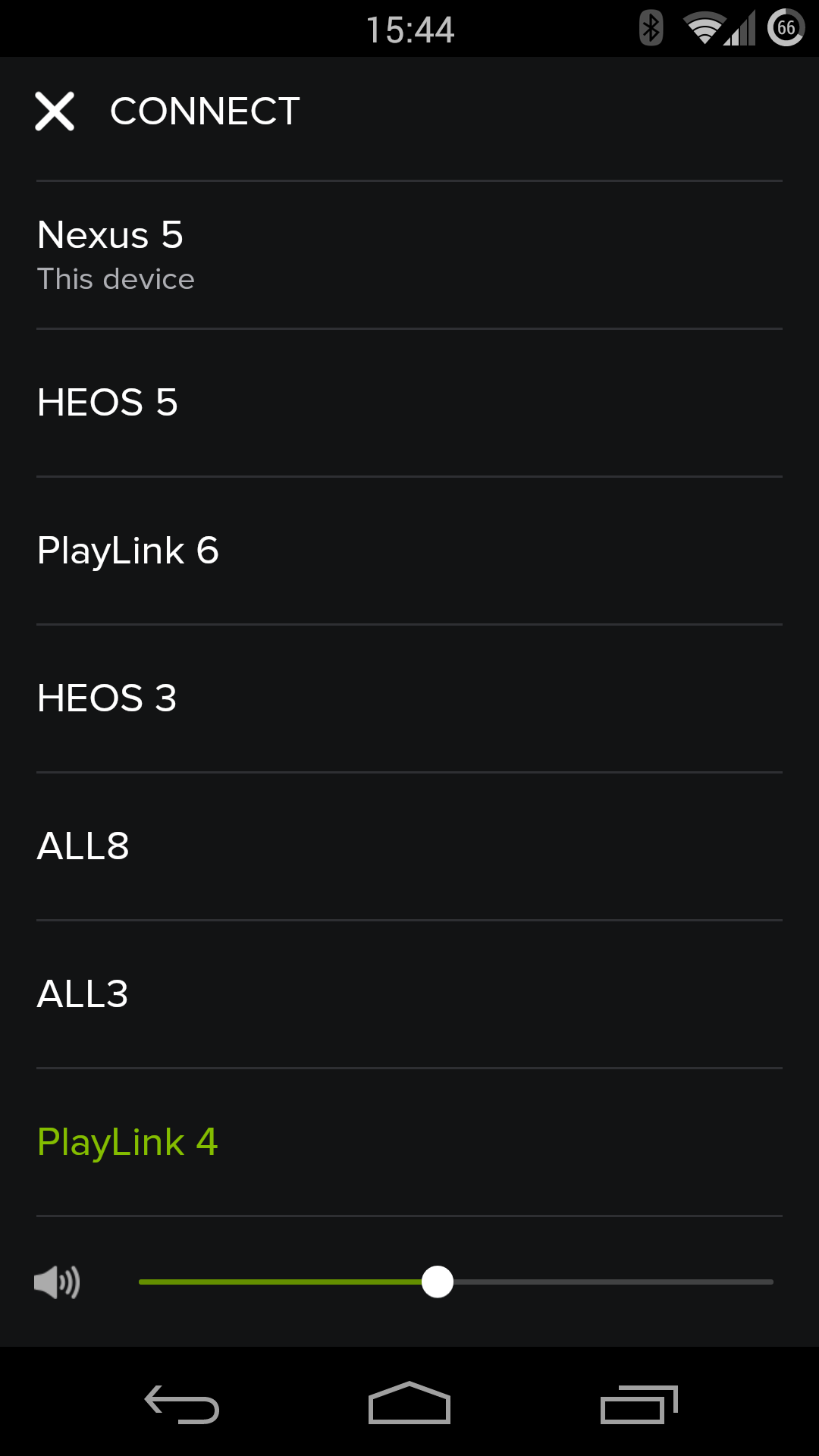 Screenshot of Spotify Connect controlling an AllPlay or HEOS device