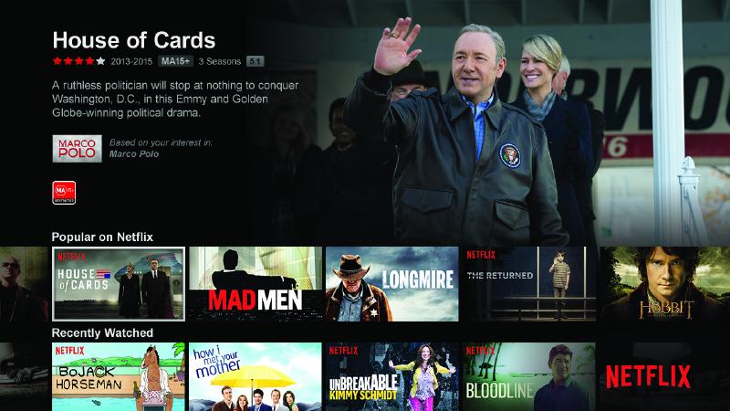 Netflix UI showing UHD content selection