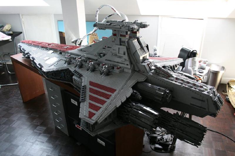 2.44-metre LEGO Star Destroyer built by Sylvain Ballivet