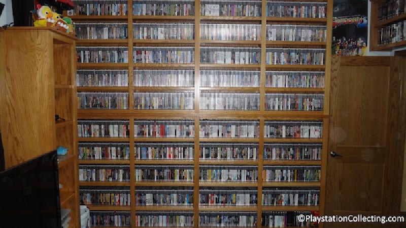 Shelves stacked with over 1850 sealed first-edition NTSC PlayStation 2 games