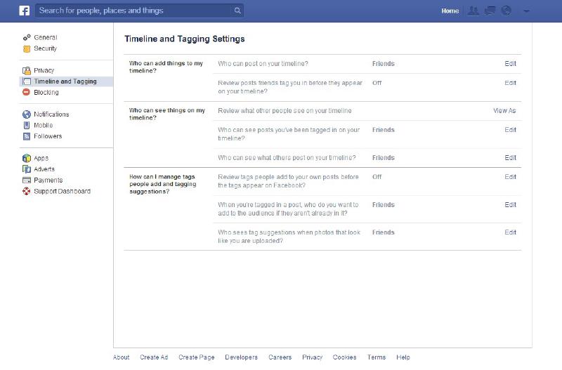 A very old Facebook Privacy Interface