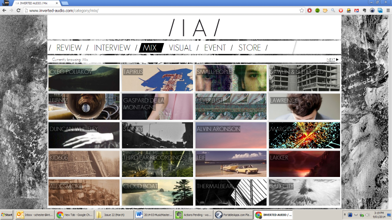 The Inverted Audio website showing its podcast and music content