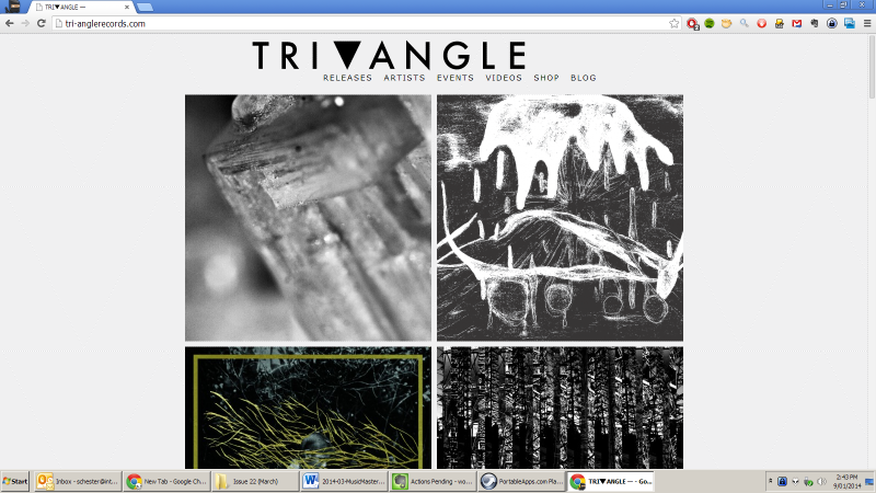 The Tri-Angle Records website