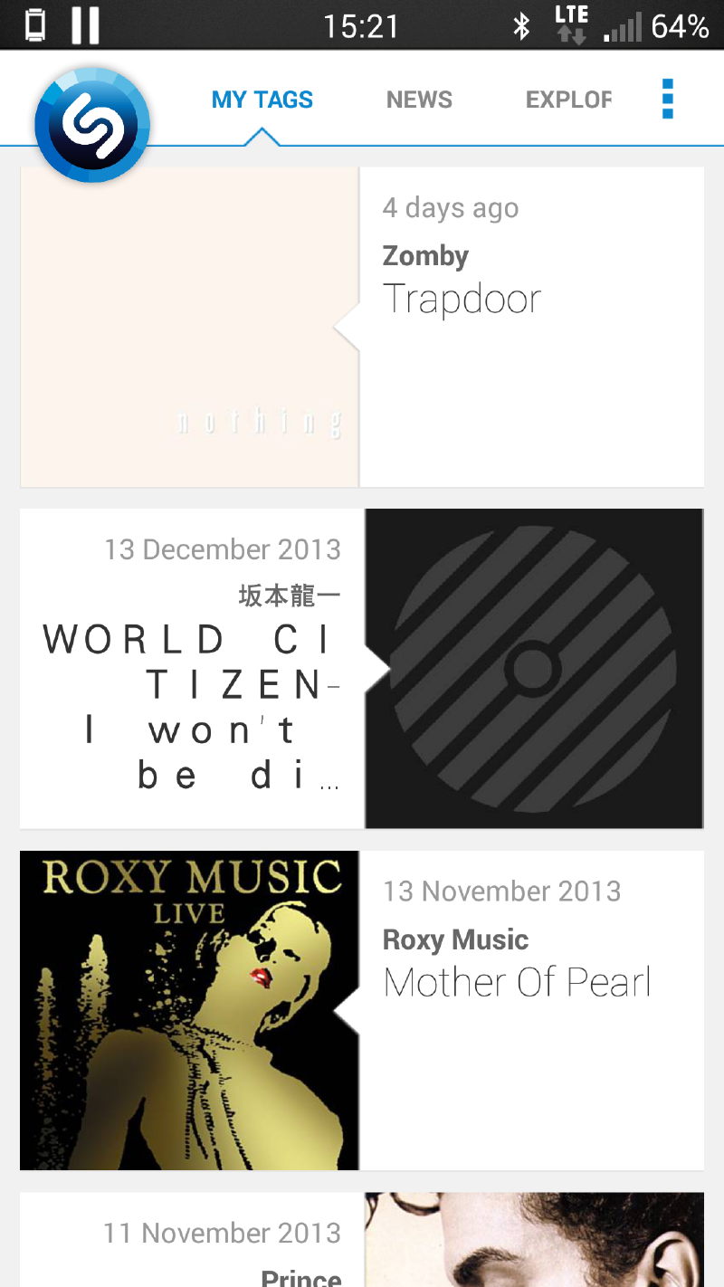 The Shazam music identification app