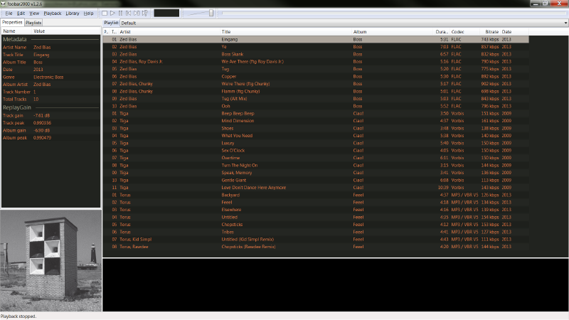 The Foobar2000 audio player for Windows