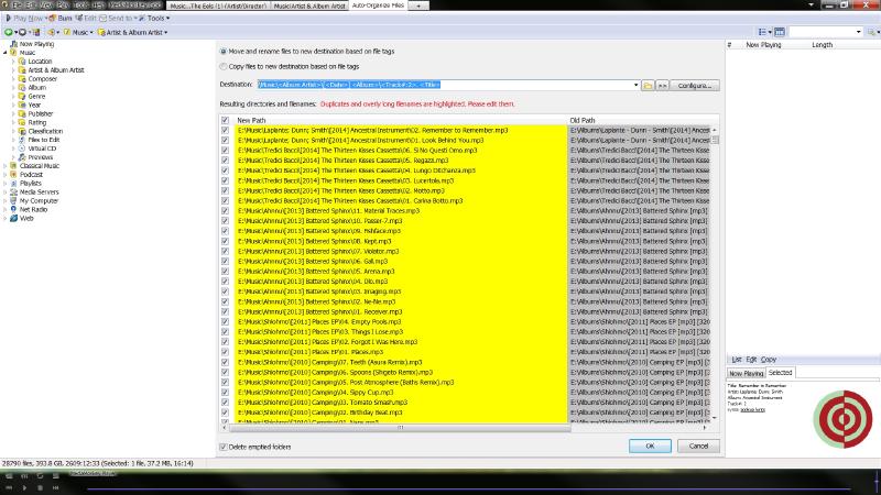 MediaMonkey's Auto-organize files dialog