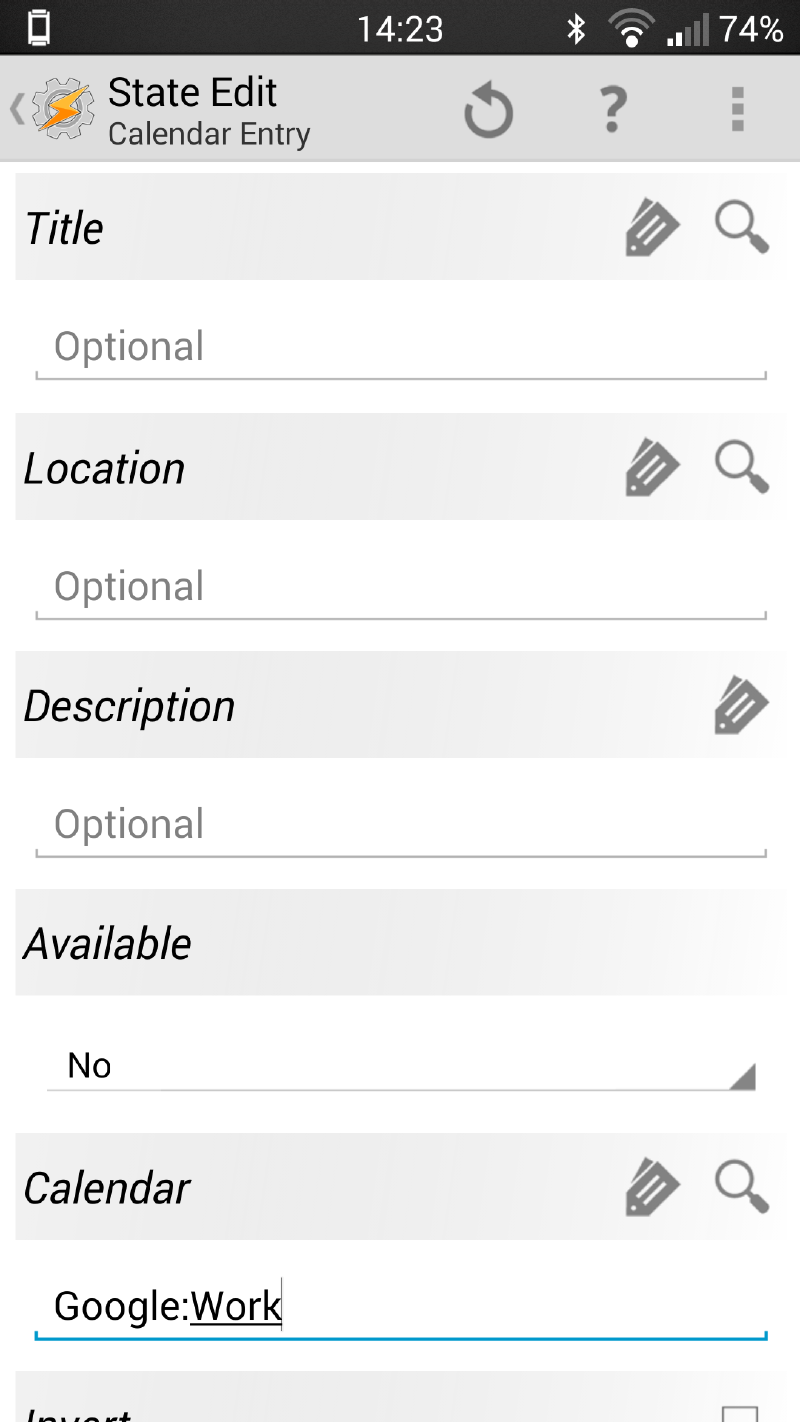 Each Context has specific configuration options.