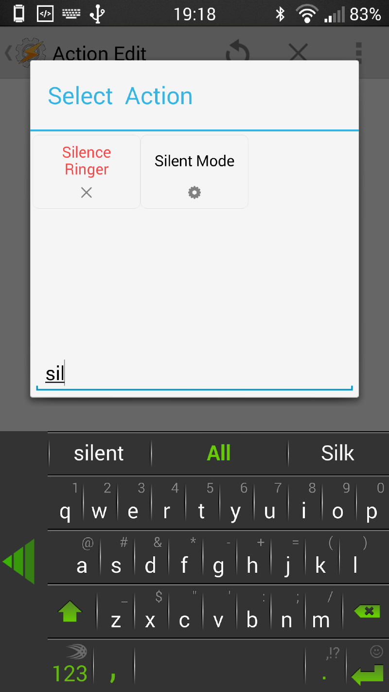 After naming a task, you have to add an Action to it.