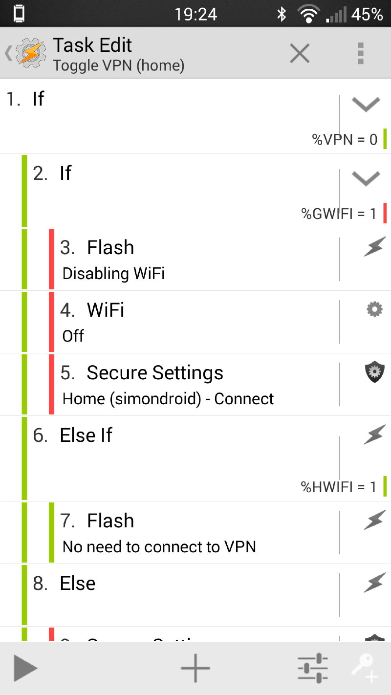 A more complex if statement, containing other nested statements.