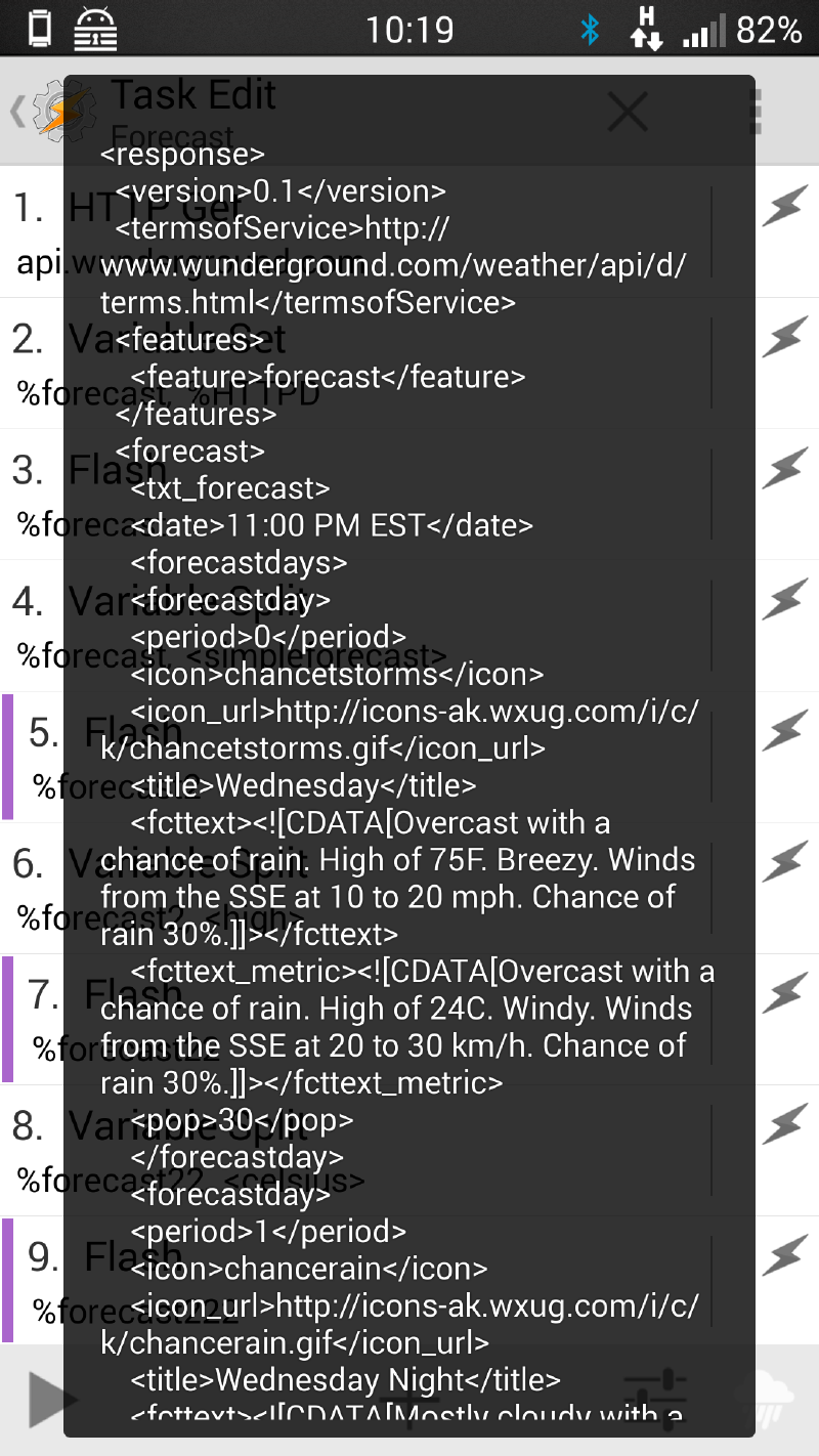 Use Tasker's Flash Action to help in debugging your Variable Splits.