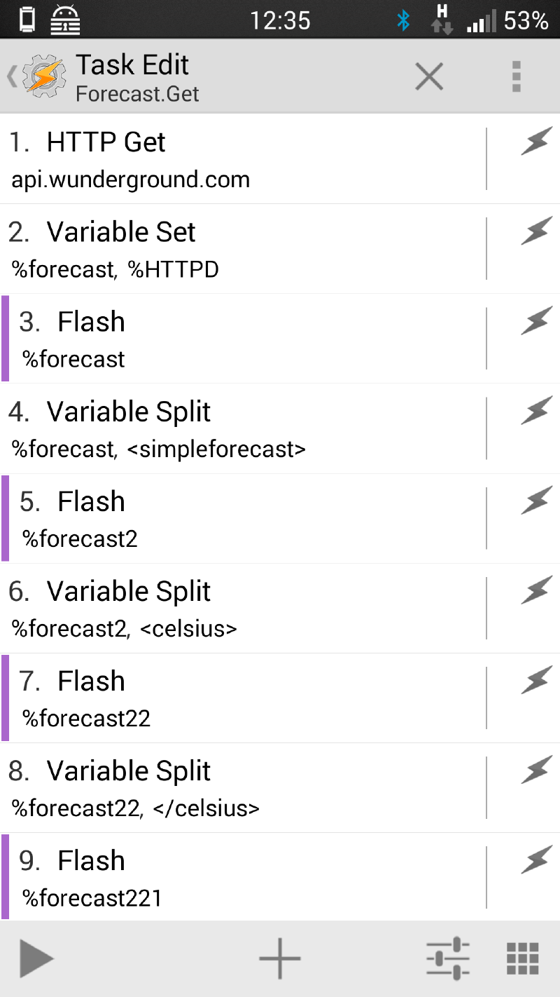 You can see here the different stages that the Flash Action was used for debugging.